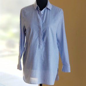 Striped Popover Shirt Dress Sz S